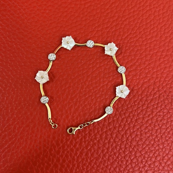 Bracelet Gold 14k Zirconia and Mother Pearl - Picture 2 of 8